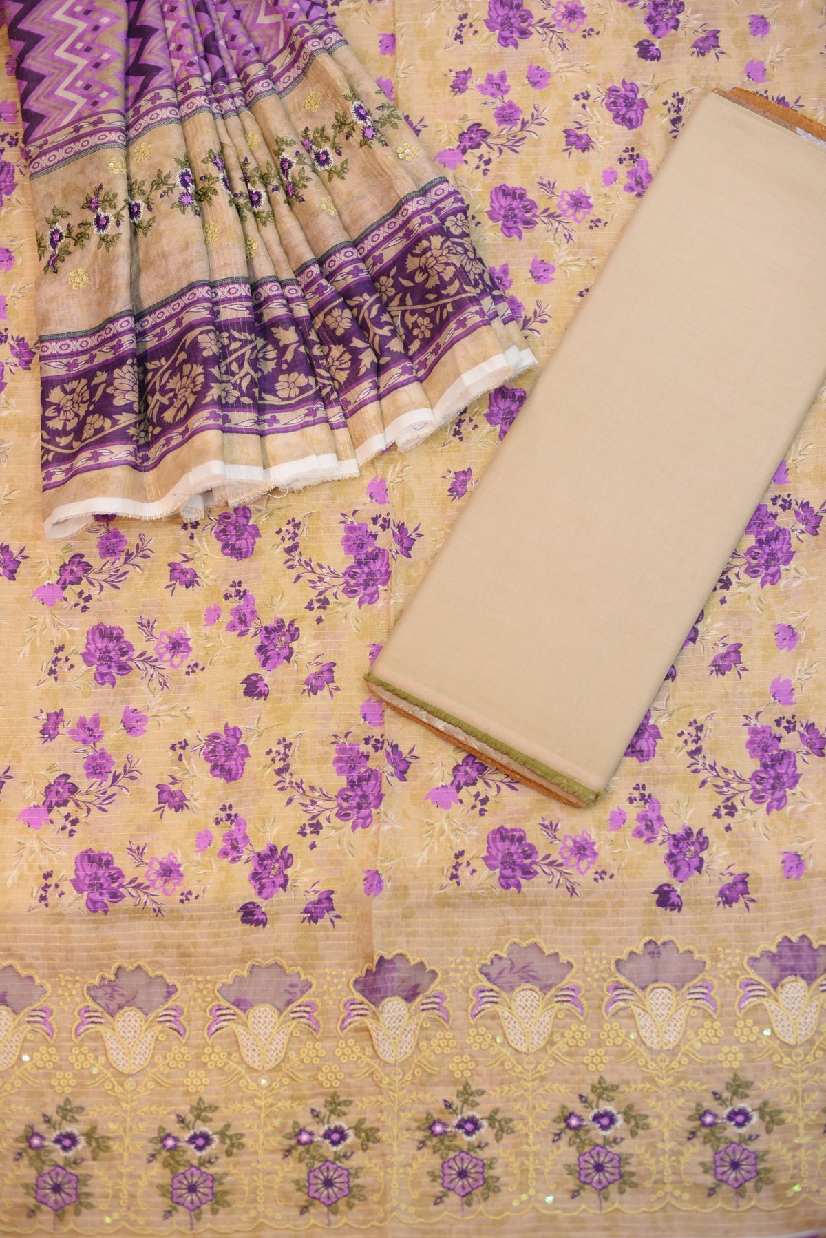 3-PC Unstitched Embroidered Lawn With Embroidered Dupatta | EL-3