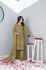 4-PC Unstitched Laser Cutwork Chambali By wania | WL-233
