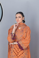 4-PC Unstitched Laser Cutwork Chambali By wania | WL-238