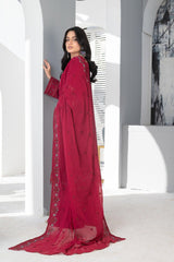4-PC Unstitched Laser Cutwork Chambali By wania | WL-234)