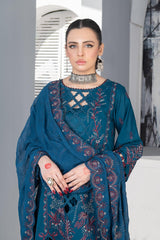 4-PC Unstitched Laser Cutwork Chambali By wania | WL-240
