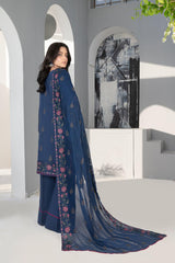 4-PC Unstitched Laser Cutwork Chambali By wania |  WL-237