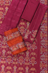 3-PC Unstitched Embroidered Lawn With Bamber Crinkle Dupatta | BC-9