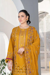 4-PC Unstitched Laser Cutwork Chambali By wania | WL-241