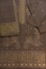 3-PC Unstitched Lawn Chikan Embroidered With Lawn Dupatta | LC-5