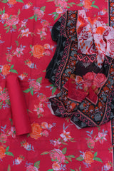 3-PC Unstitched Printed Lawn Suit Chiffon Dupatta | PC-4