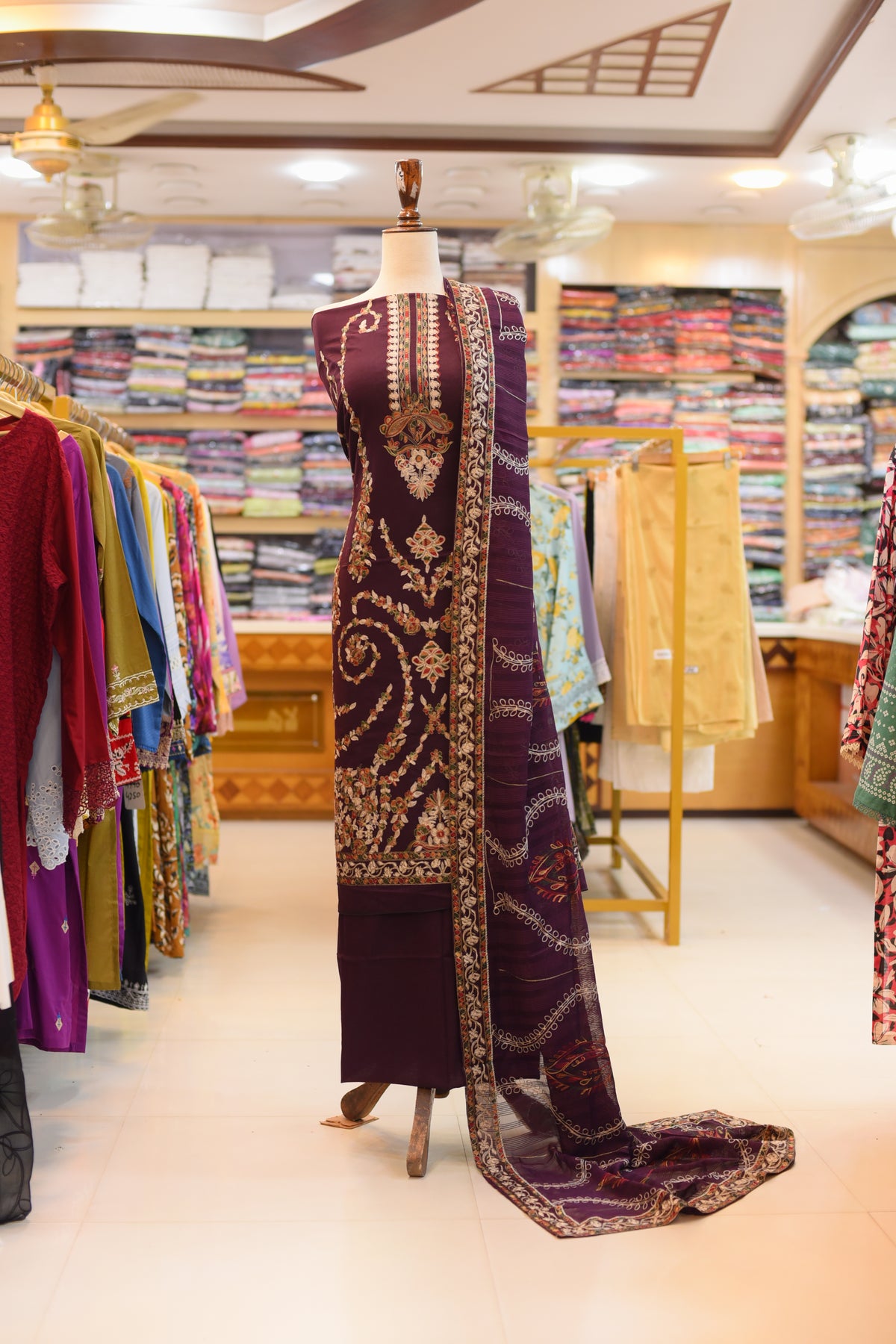 3-PC Unstitched Embroidered Lawn | BN-1