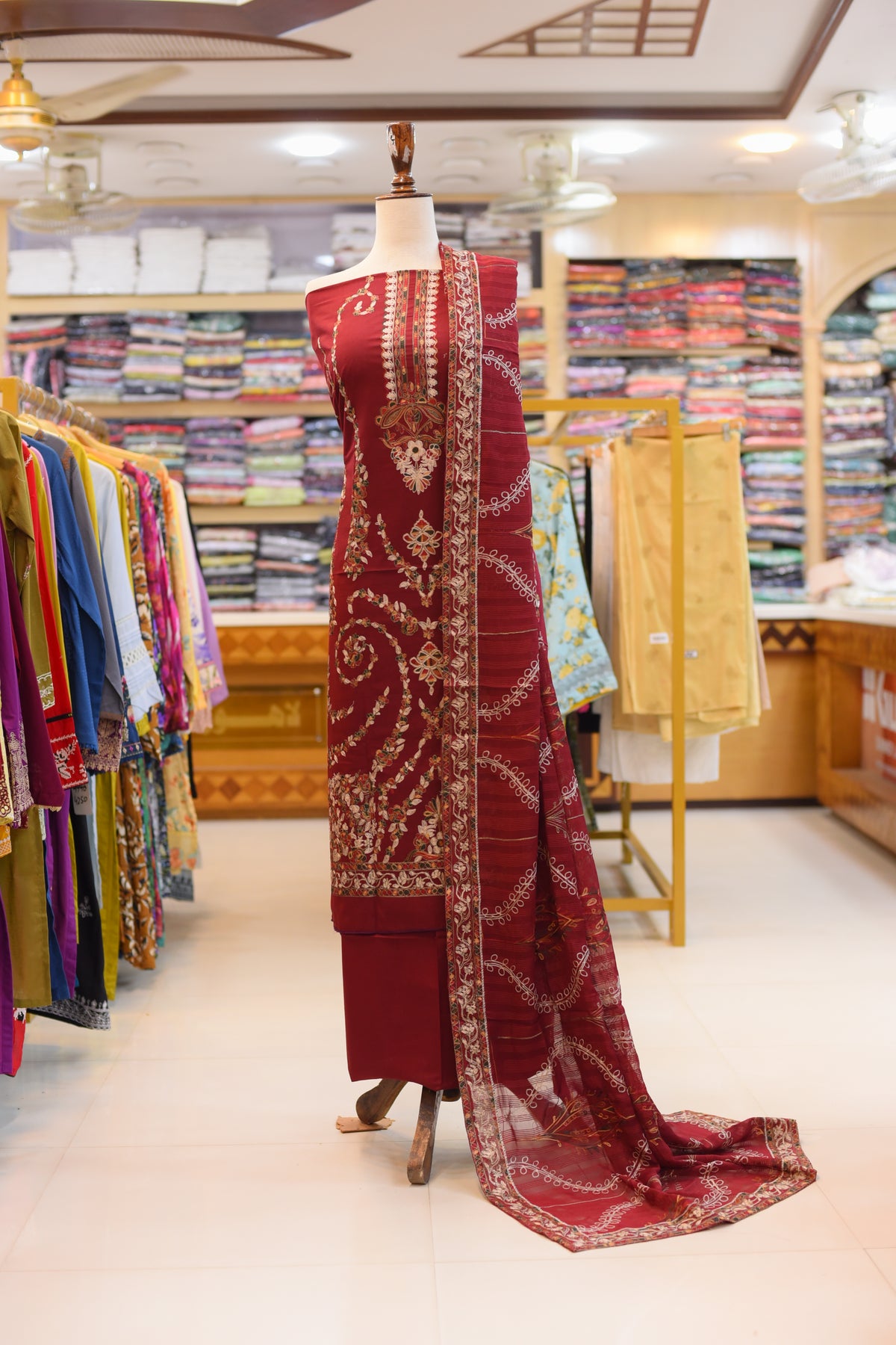 3-PC Unstitched Embroidered Lawn | BN-4