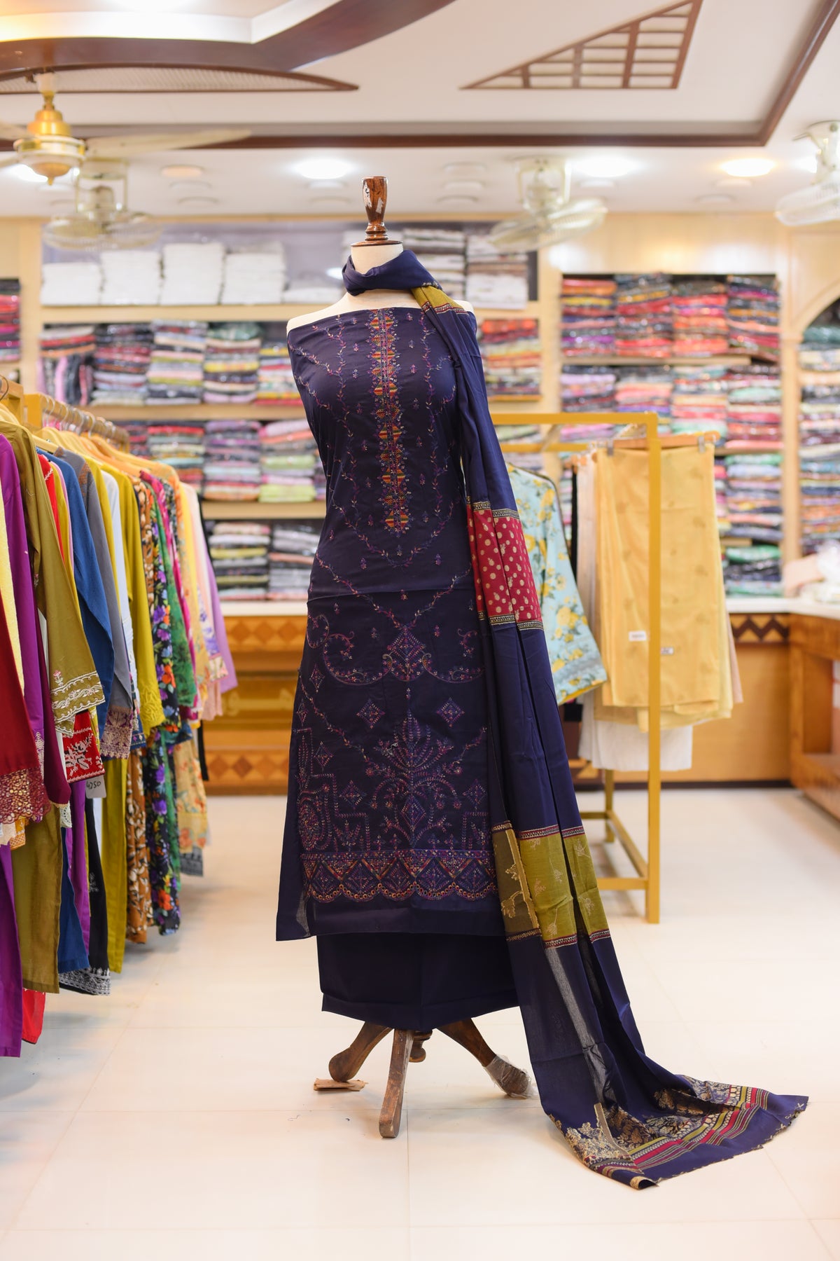 3-PC Unstitched Embroidered Lawn | BN-6