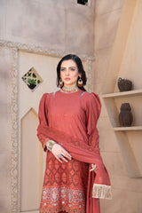 3-PC Unstitched Embroidery Sequence By Wania |  WL-252