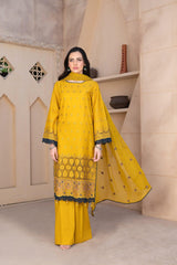 3-PC Unstitched Embroidery Sequence By Wania | WL-257