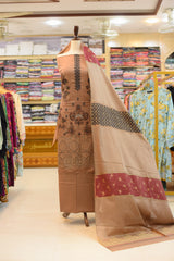 3-PC Unstitched Embroidered Lawn With Printed Banarsi & Jacquard Dupatta | BJ-3