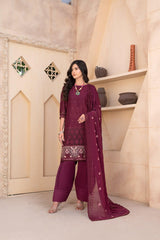 3-PC Unstitched Embroidery Sequence By Wania | WL-256