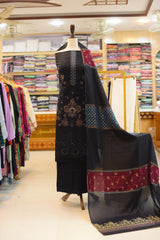 3-PC Unstitched Embroidered Lawn With Printed Banarsi & Jacquard Dupatta | BJ-6