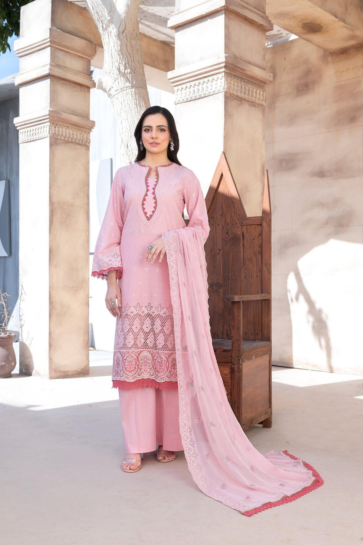 3-PC Unstitched Embroidery Sequence By Wania | WL-260