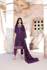3-PC Unstitched Embroidery Sequence By Wania | WL-258