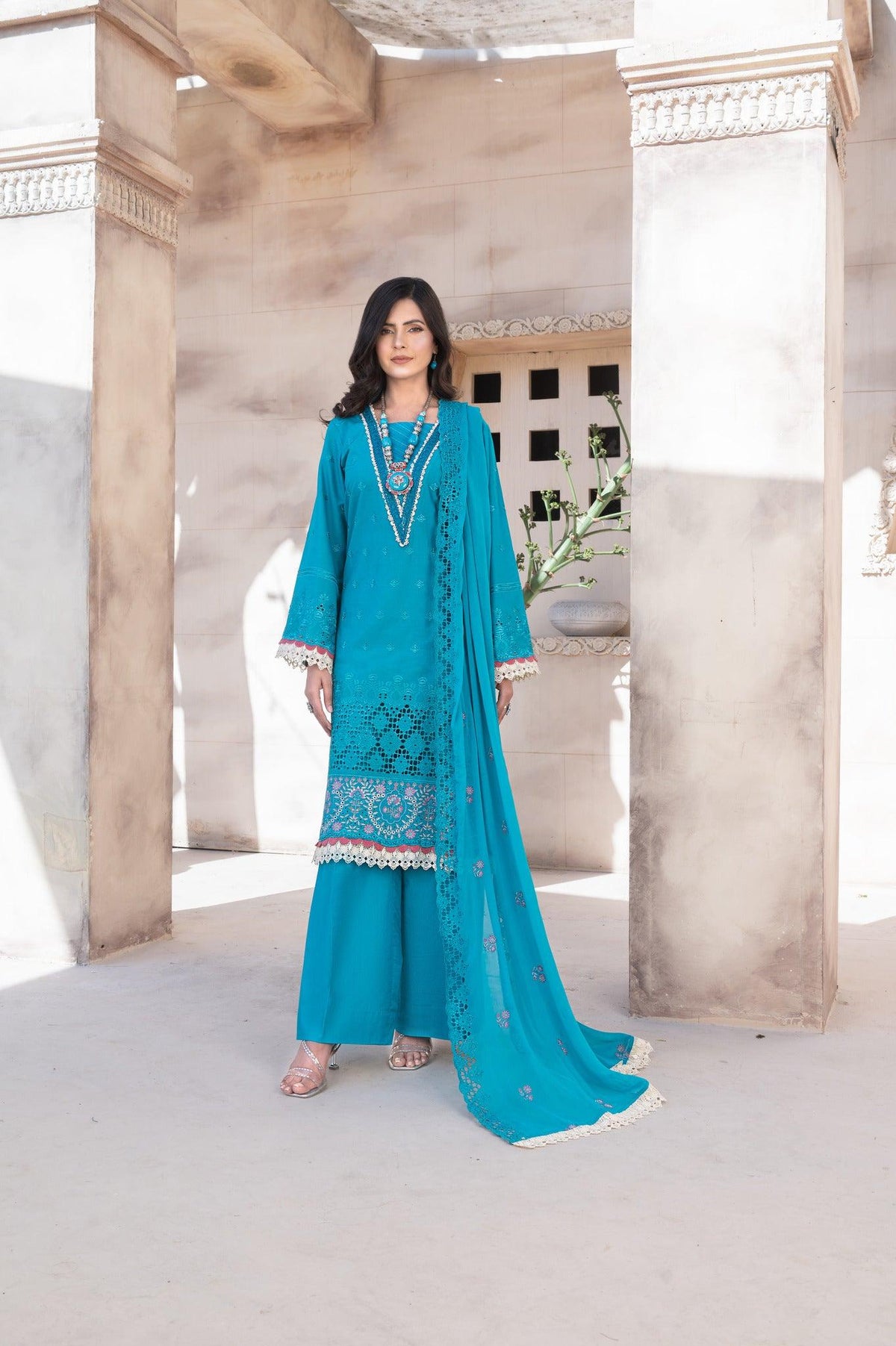 3-PC Unstitched Embroidery Sequence By Wania | WL-254