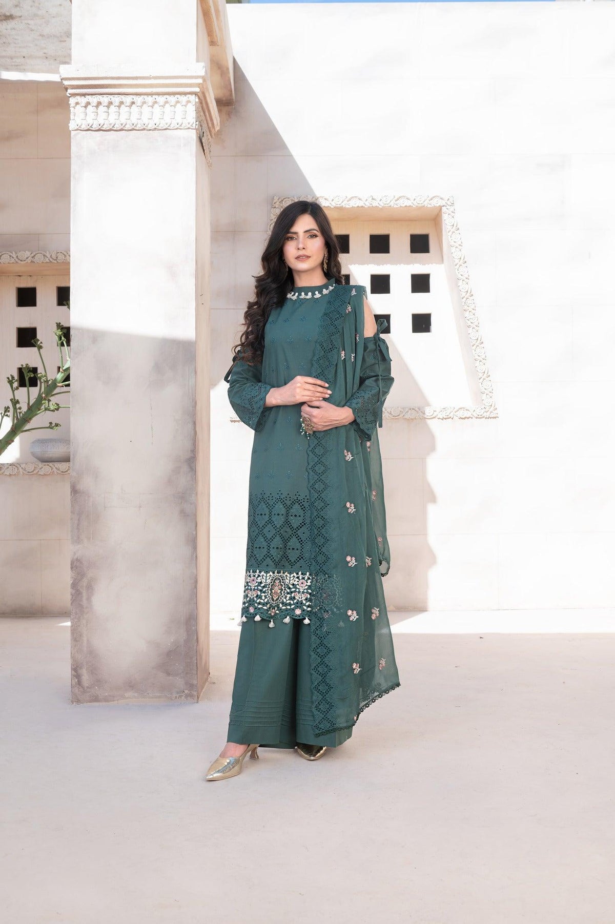 3-PC Unstitched Embroidery Sequence By Wania | WL-251