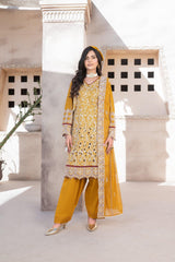 4-PC Unstitched Laser Cutwork Chambali By wania | WL-263