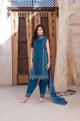 4-PC Unstitched Laser Cutwork Chambali By wania | WL-266