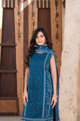4-PC Unstitched Laser Cutwork Chambali By wania | WL-266