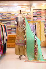 3-PC Unstitched Printed Embroidered Lawn | PL-11
