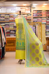 3-PC Unstitched Printed Embroidered Lawn | PL-12