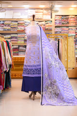 3-PC Unstitched Printed Embroidered Lawn | PL-14