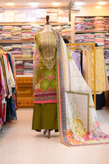 3-PC Unstitched Printed Embroidered Lawn | PL-16