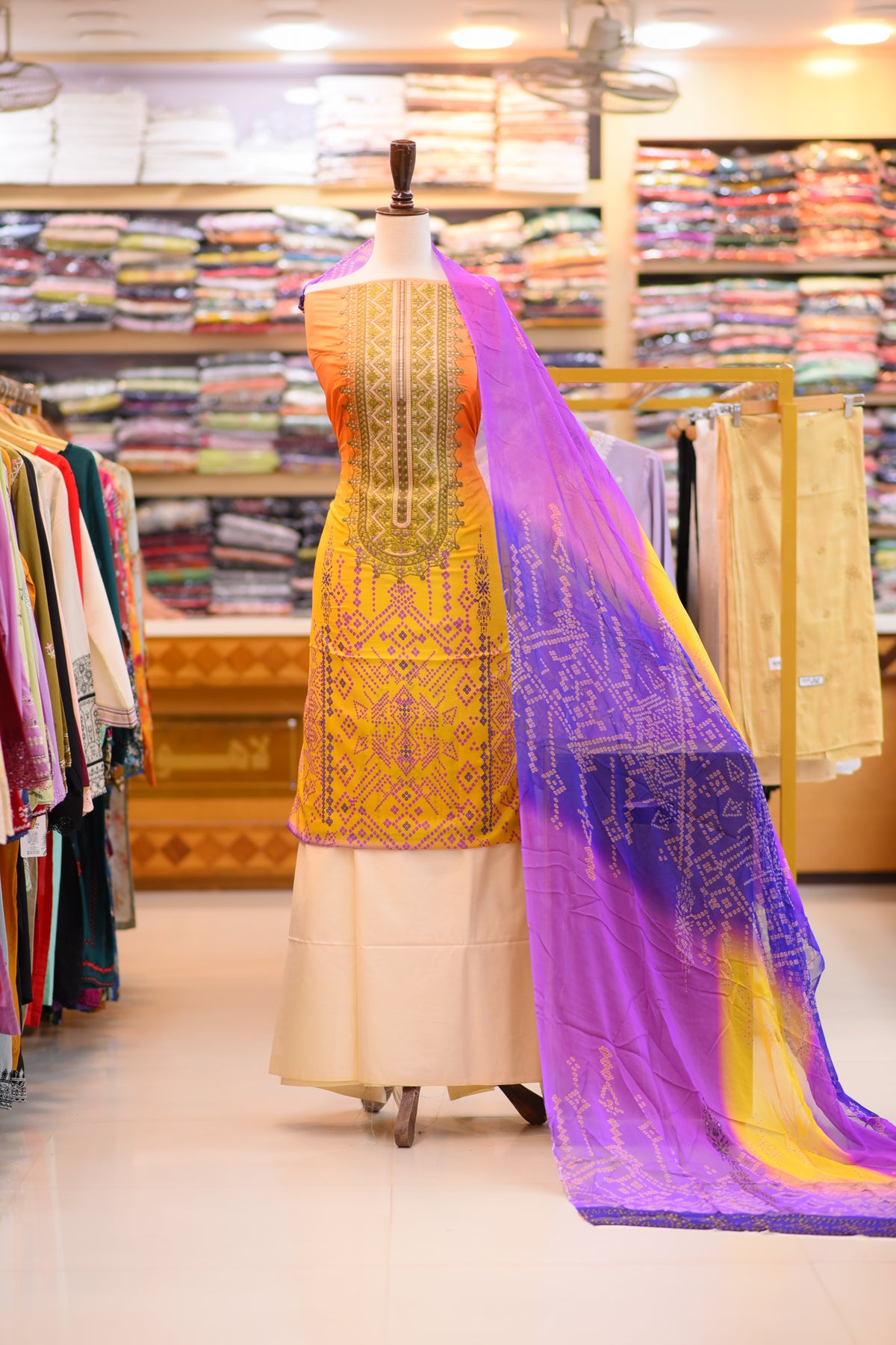 3-PC Unstitched Printed Embroidered Lawn | PL-17