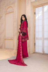 4-PC Unstitched Laser Cutwork Chambali By wania |  WL-268