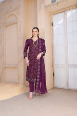 4-PC Unstitched Laser Cutwork Chambali By wania | WL-265