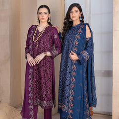 4-PC Unstitched Laser Cutwork Chambali By wania | WL-269