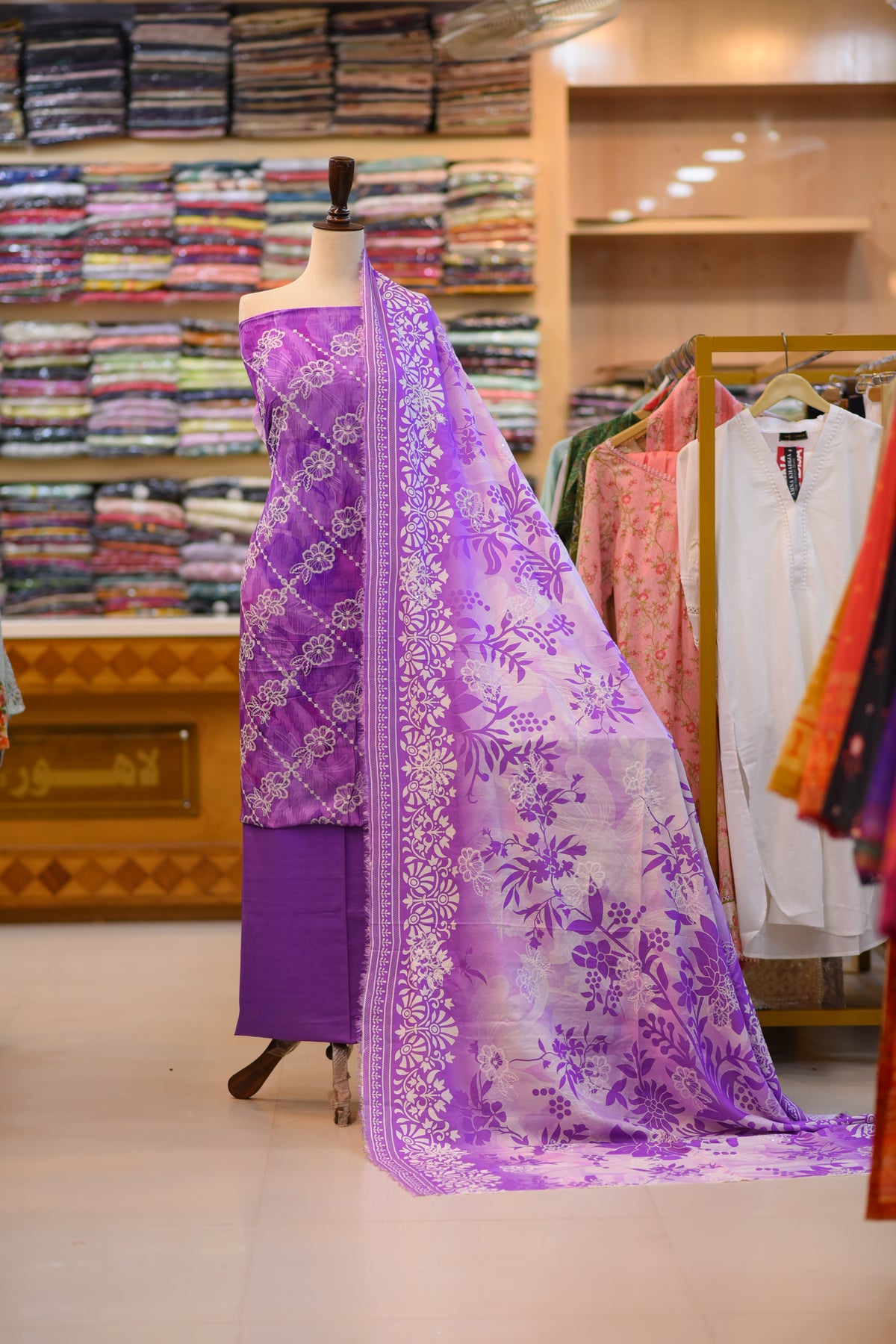 3-PC Unstitched Digital Printed Embroidered Viscose | EV-4