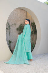 3-PC Unstitched Lawn Embroidered Shirt Crinkle Embroidered Dupatta By Wania | WL-302