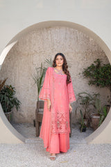 3-PC Unstitched Lawn Embroidered Shirt Crinkle Embroidered Dupatta By Wania | WL-308