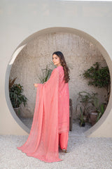 3-PC Unstitched Lawn Embroidered Shirt Crinkle Embroidered Dupatta By Wania | WL-308