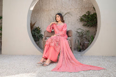 3-PC Unstitched Lawn Embroidered Shirt Crinkle Embroidered Dupatta By Wania | WL-308