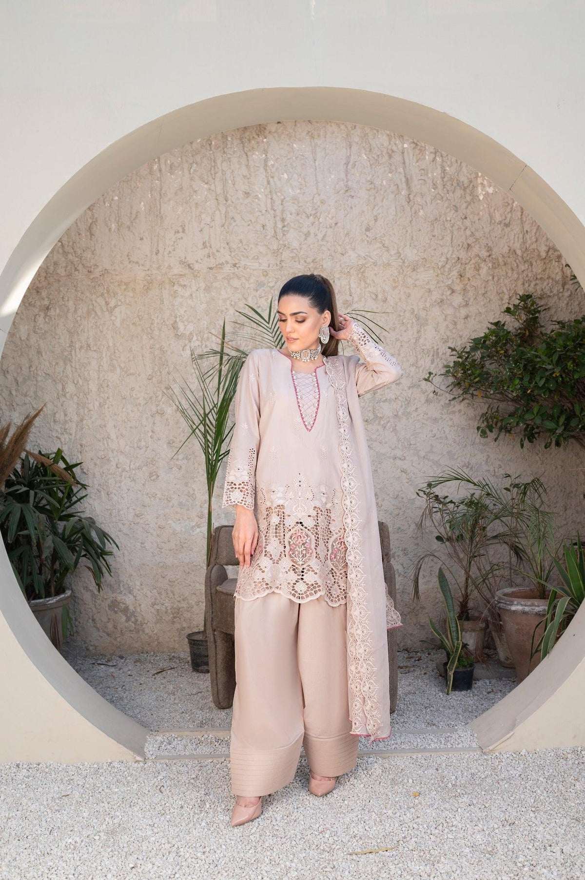 3-PC Unstitched Lawn Embroidered Shirt Crinkle Embroidered Dupatta By Wania | WL-304