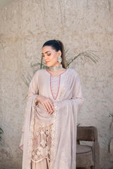 3-PC Unstitched Lawn Embroidered Shirt Crinkle Embroidered Dupatta By Wania | WL-304