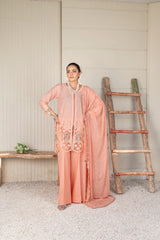 3-PC Unstitched Lawn Embroidered Shirt Crinkle Embroidered Dupatta By Wania | WL-303