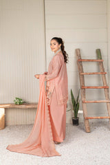 3-PC Unstitched Lawn Embroidered Shirt Crinkle Embroidered Dupatta By Wania | WL-303