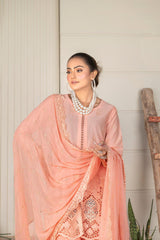 3-PC Unstitched Lawn Embroidered Shirt Crinkle Embroidered Dupatta By Wania | WL-303