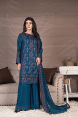 3-PC Unstitched Embroidery Sequence Mysha By Wania | WL-201
