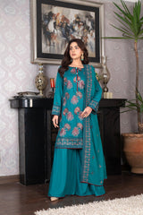 3-PC Unstitched Embroidery Sequence Mysha By Wania | WL-208