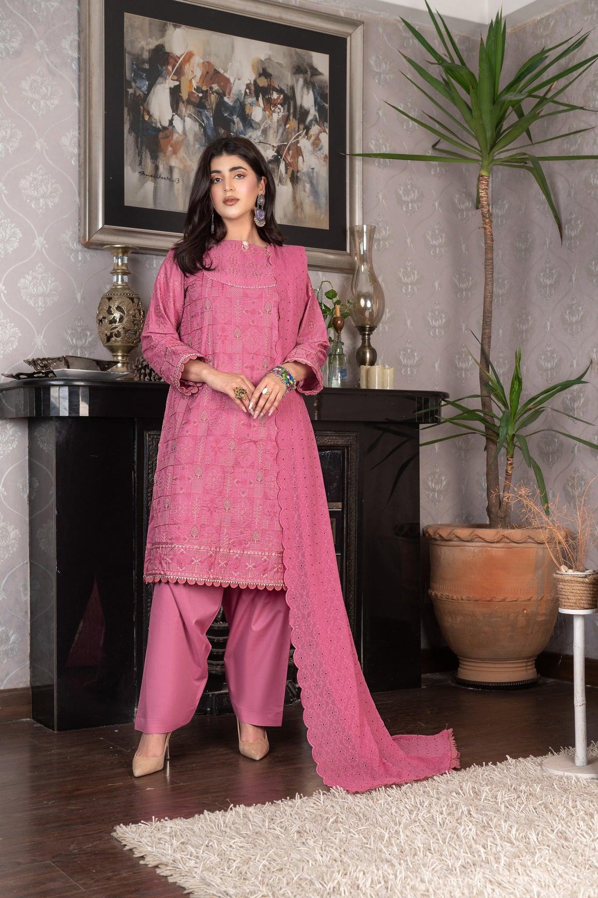 3-PC Unstitched Embroidery Sequence Mysha By Wania | WL-210