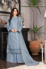 3-PC Unstitched Embroidery Sequence Mysha By Wania | WL-205
