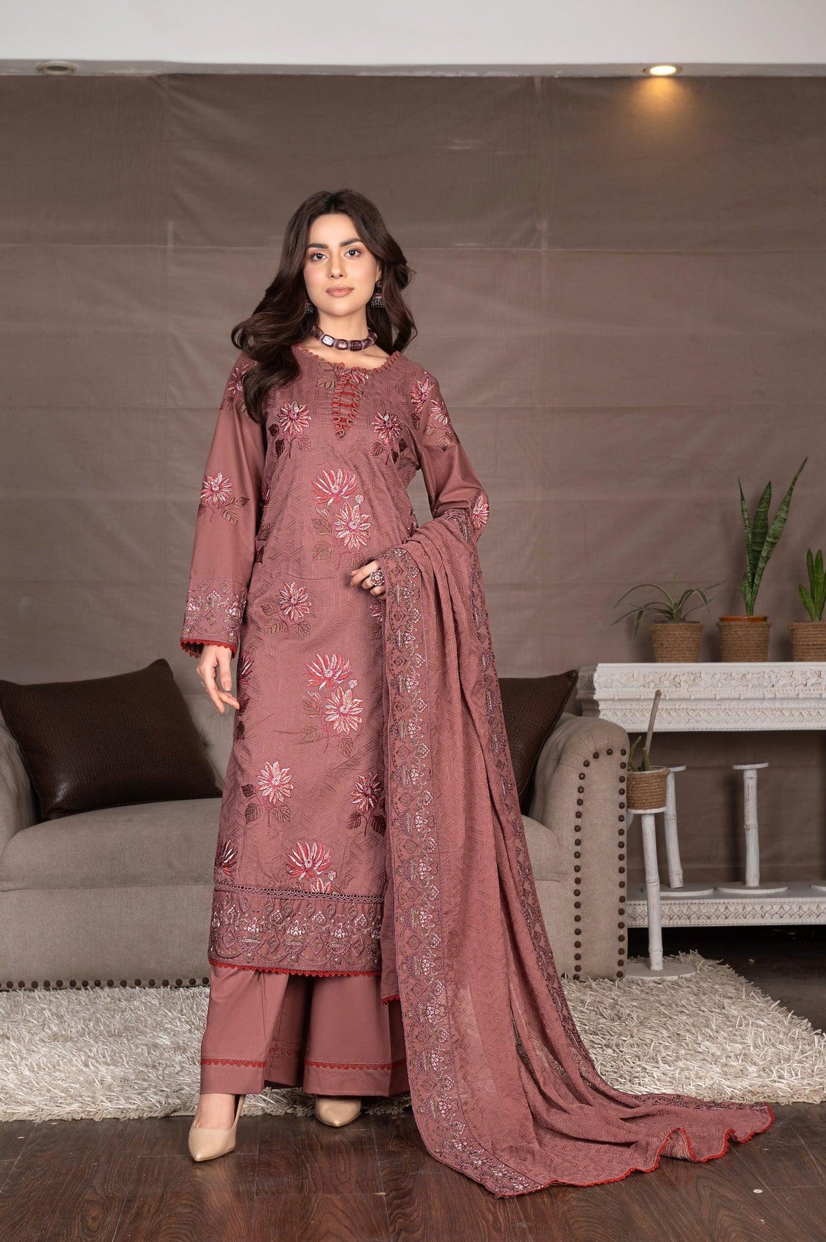 3-PC Unstitched Embroidery Sequence Mysha By Wania |  WL-209
