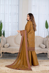 3-PC Unstitched Lawn Embroidered Shirt Crinkle Embroidered Dupatta Hoor By Wania | WL-466