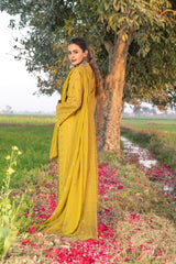 4-PC Unstitched Chikankari Embroidered Lawn Sajal By Wania | WL-64